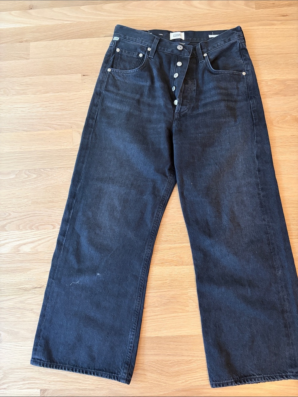 Citizens Of Humanity Black Cropped Straight-Leg Jeans
